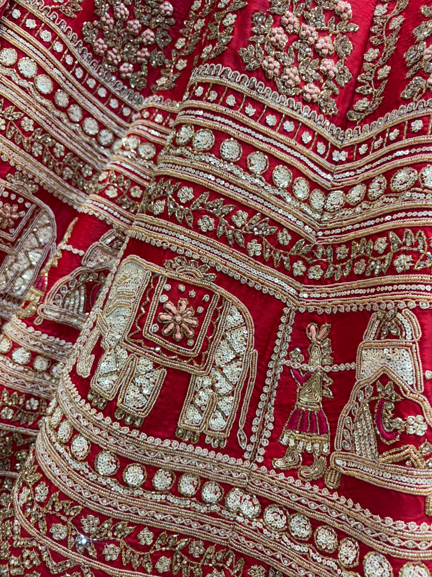 Fantastic rani pink Doli barat handwork bridal Lehenga