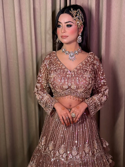 Designer Red crop top Lehenga Happy Customer