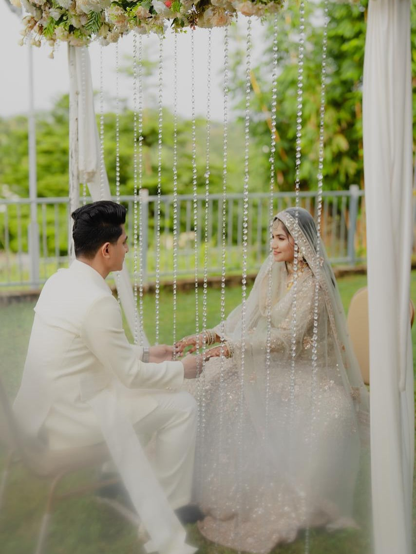 Eye catching Sky blue Crop top Lehenga Happy Customer