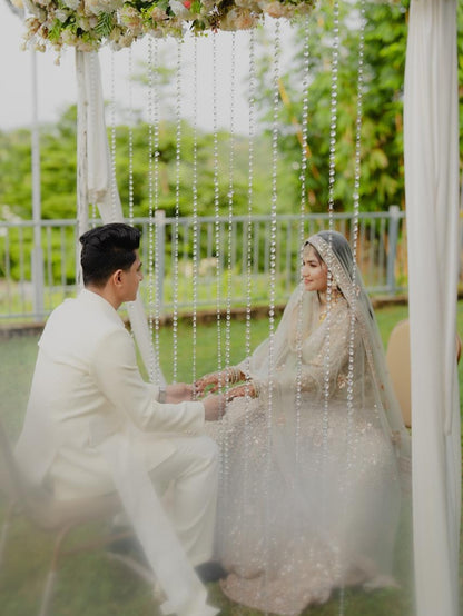 Eye catching Sky blue Crop top Lehenga Happy Customer