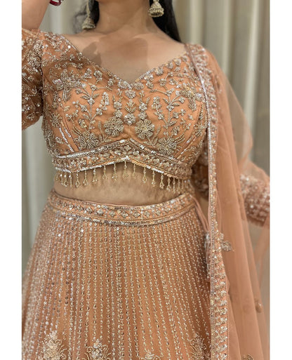 Designer Red crop top Lehenga Happy Customer