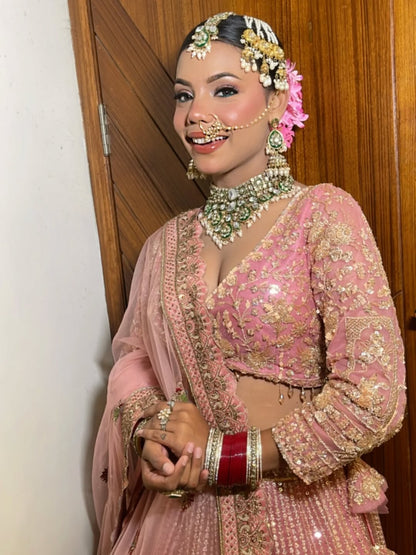 Designer Red crop top Lehenga Happy Customer