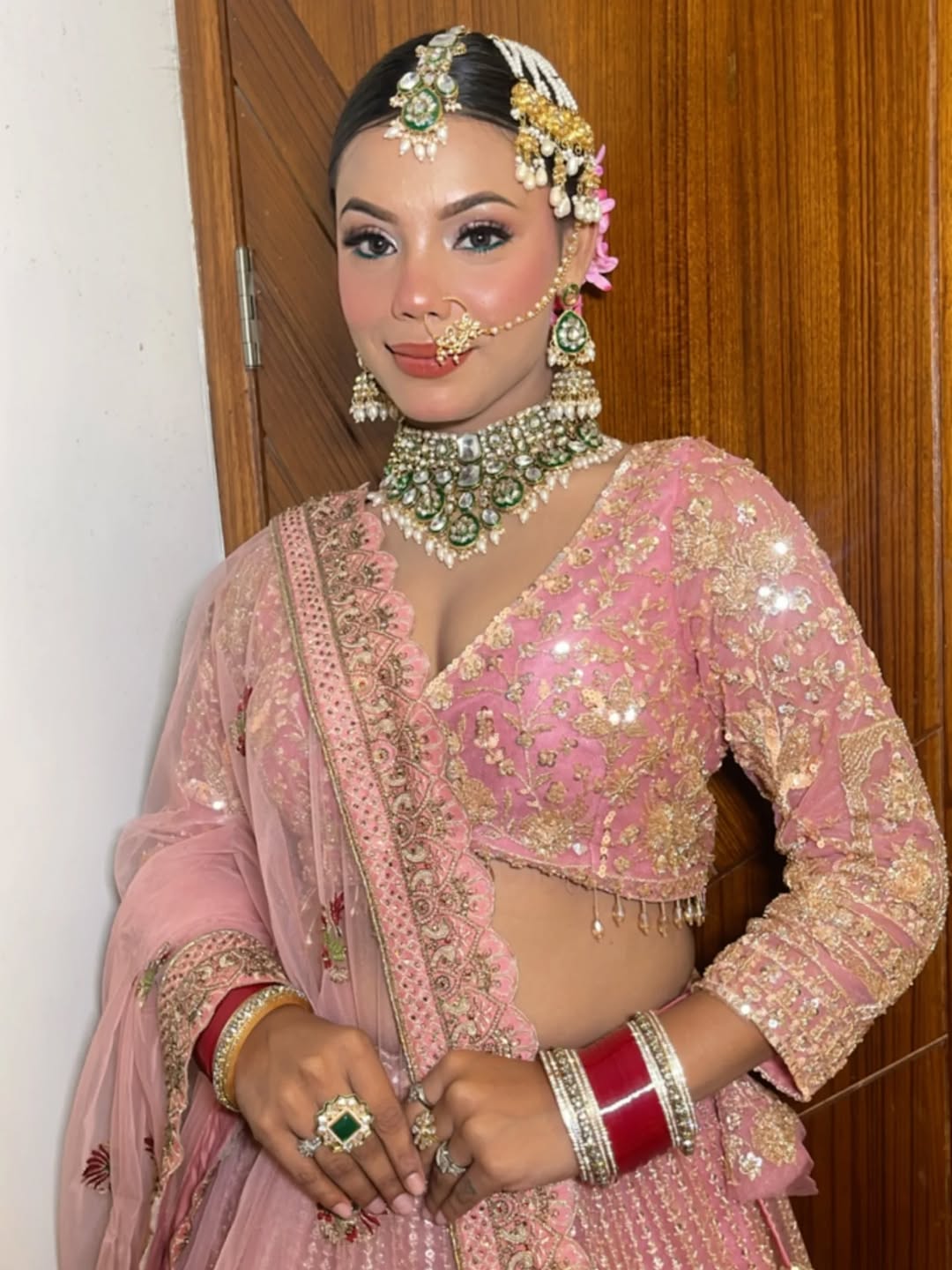 Designer Red crop top Lehenga Happy Customer