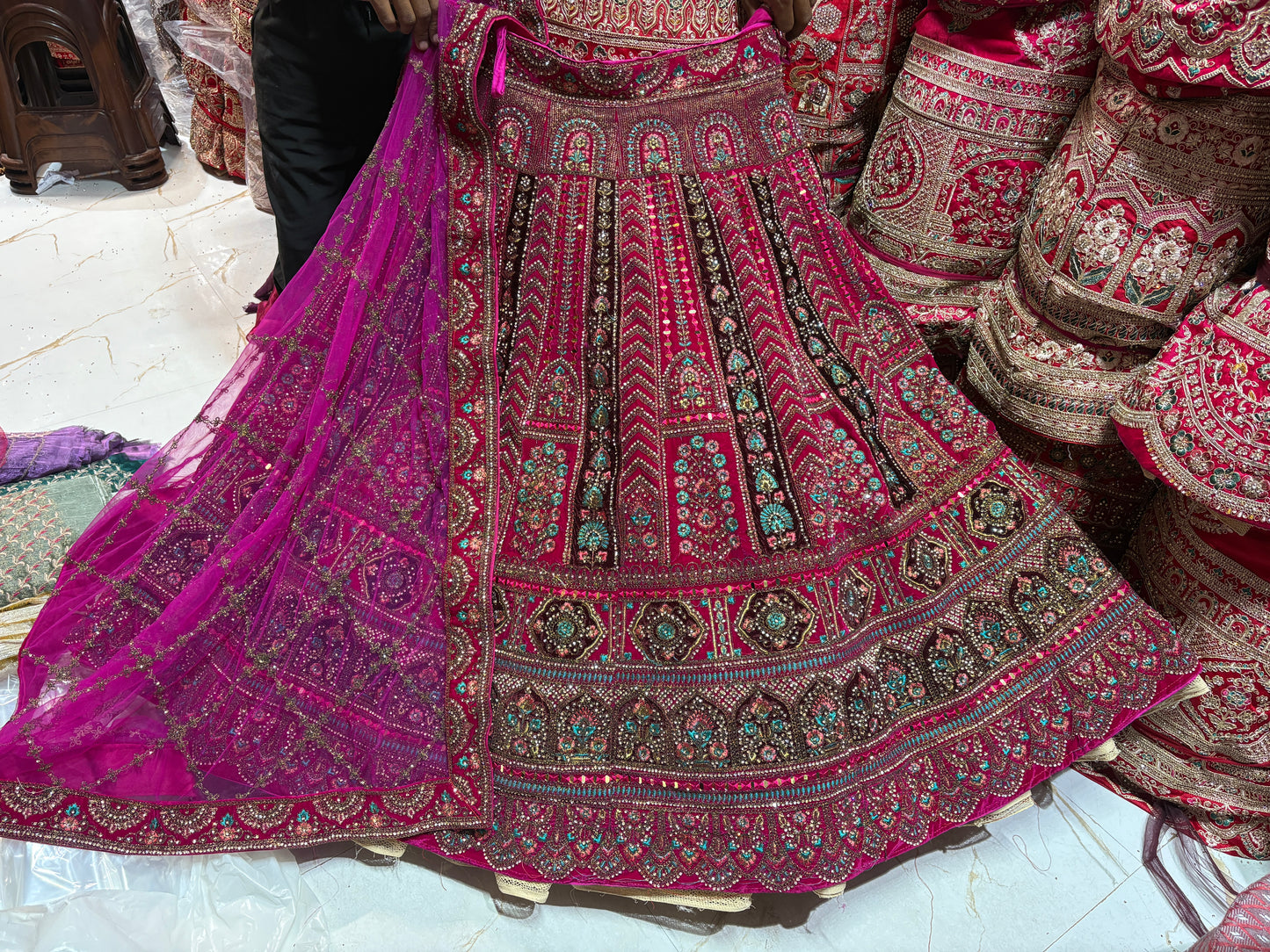 Tremendous Rani pink bridal Lehenga