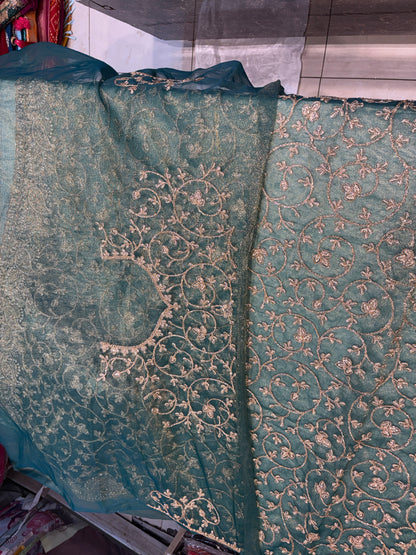 Engaging Rama blue saree