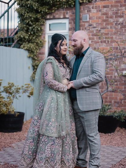 Something different Light pink peacock crop top Lehenga Happy Customer