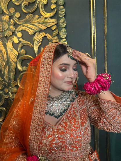 Fantastic Maroon red crop top Lehenga Happy Customer