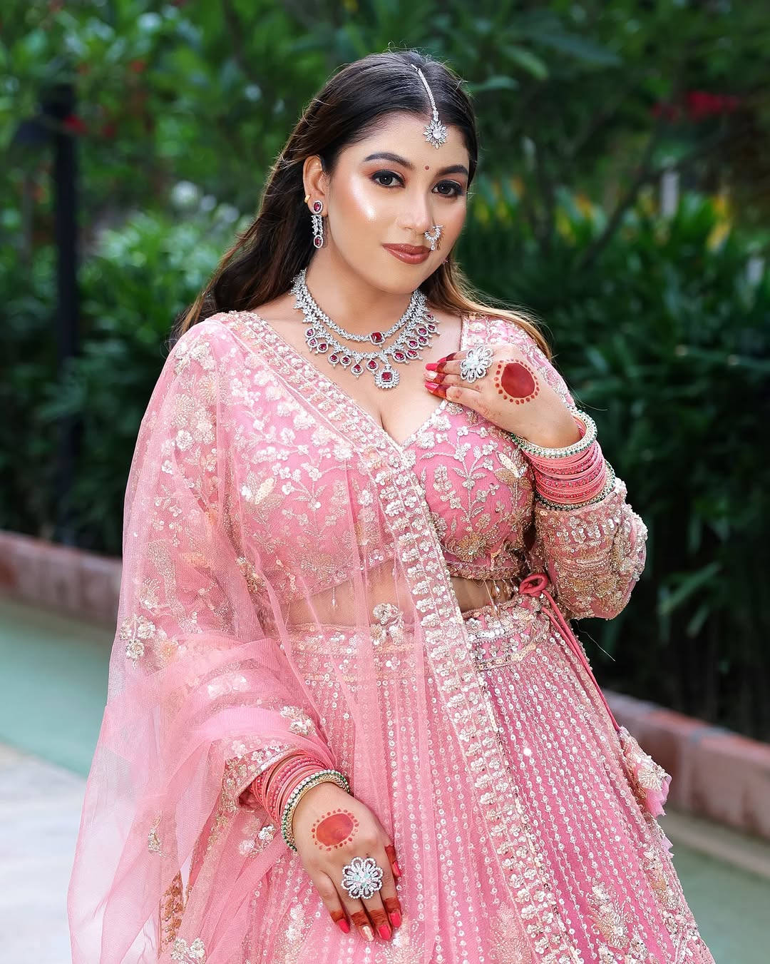 Designer Red crop top Lehenga Happy Customer