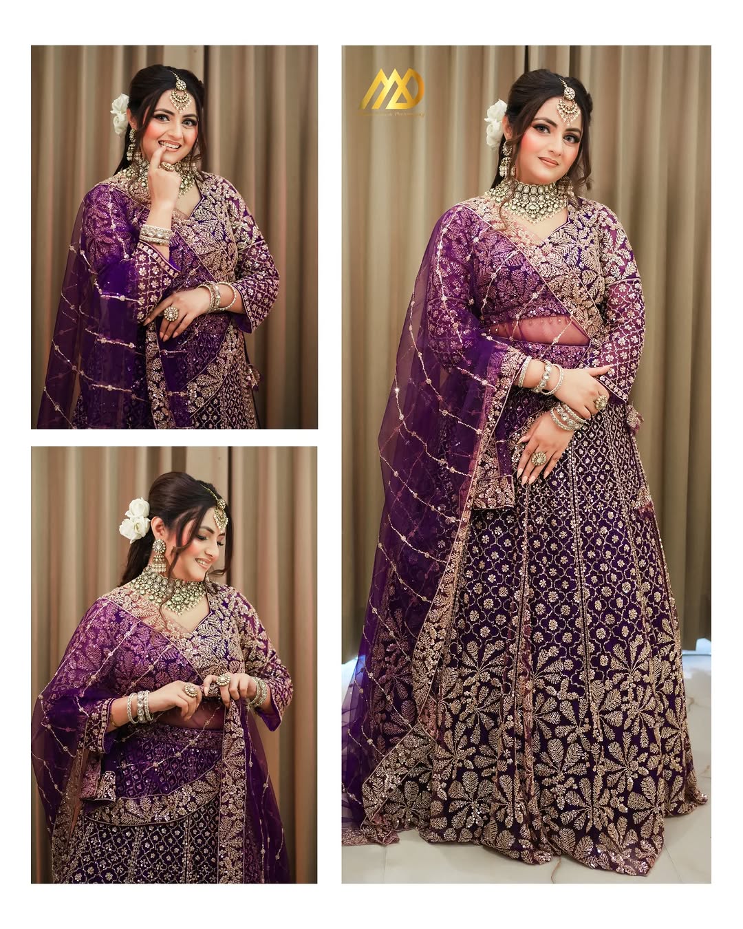 Pretty Purple Floral Lehenga Happy Customer