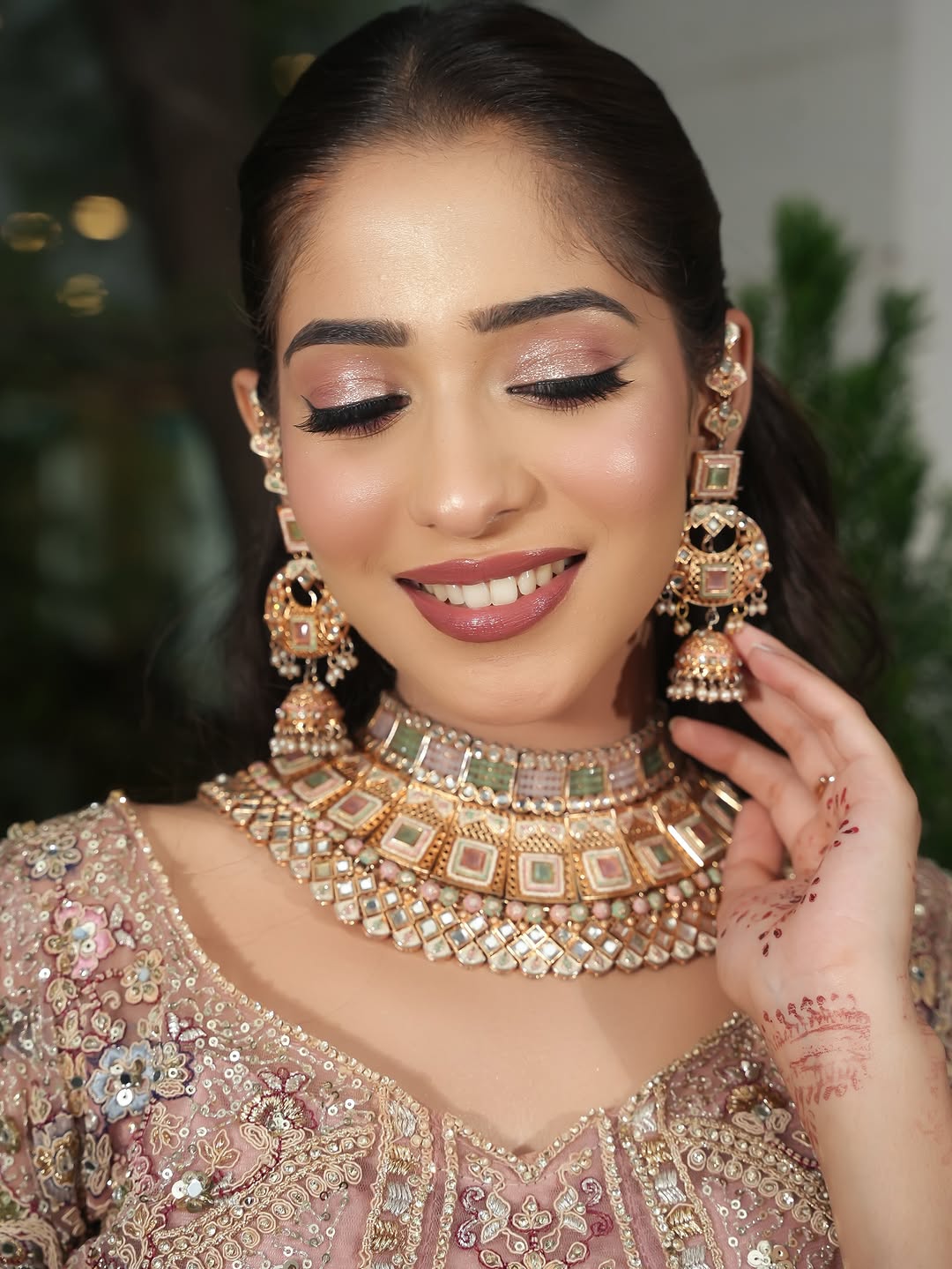 Something different Light pink peacock crop top Lehenga Happy Customer