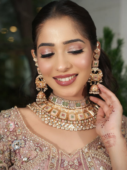 Something different Light pink peacock crop top Lehenga Happy Customer
