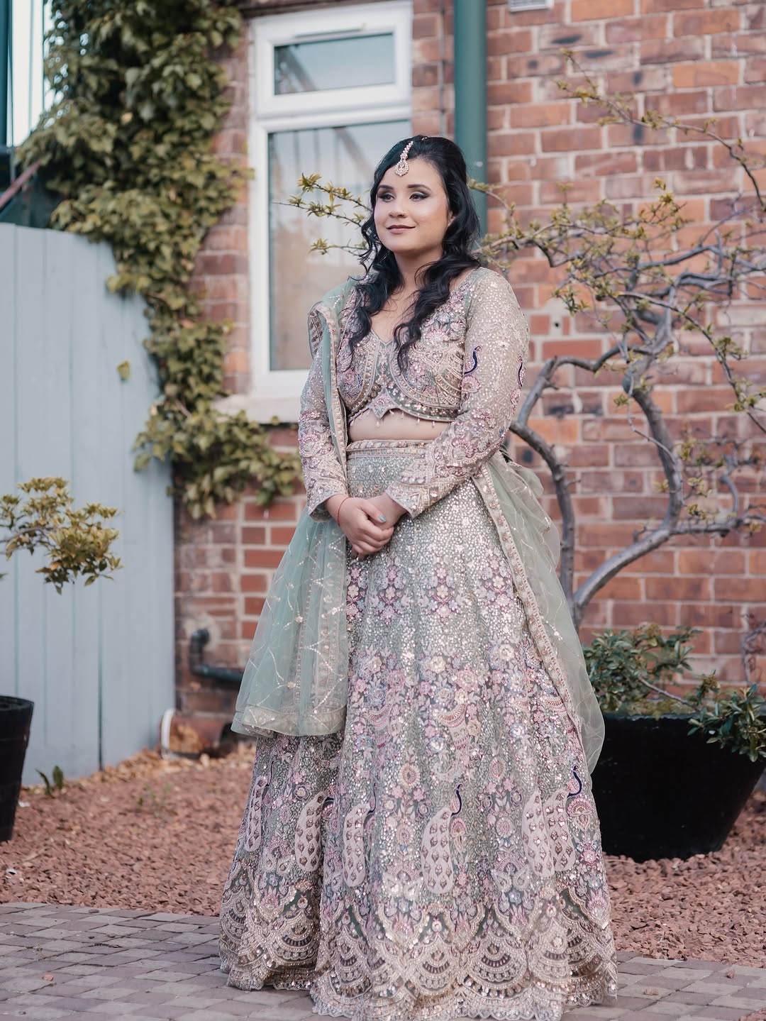 Something different Light pink peacock crop top Lehenga Happy Customer