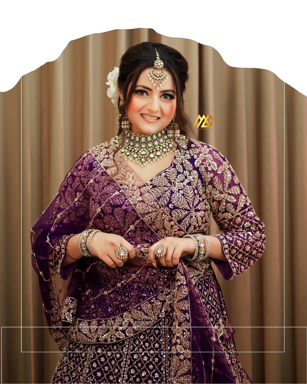 Pretty Purple Floral Lehenga Happy Customer