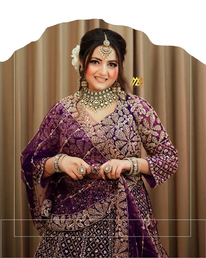 Pretty Purple Floral Lehenga Happy Customer