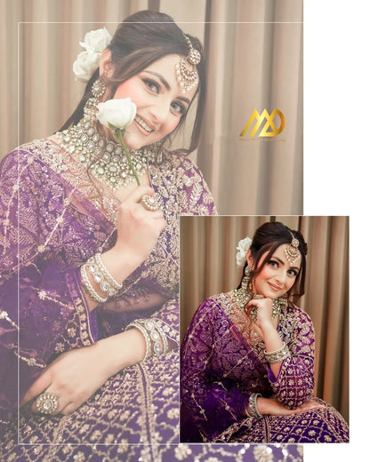 Pretty Purple Floral Lehenga Happy Customer