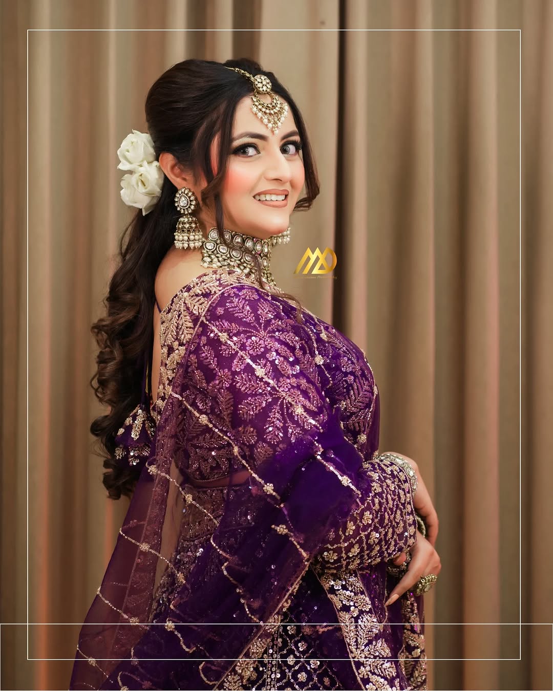 Pretty Purple Floral Lehenga Happy Customer