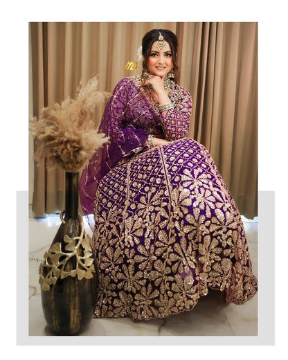 Pretty Purple Floral Lehenga Happy Customer