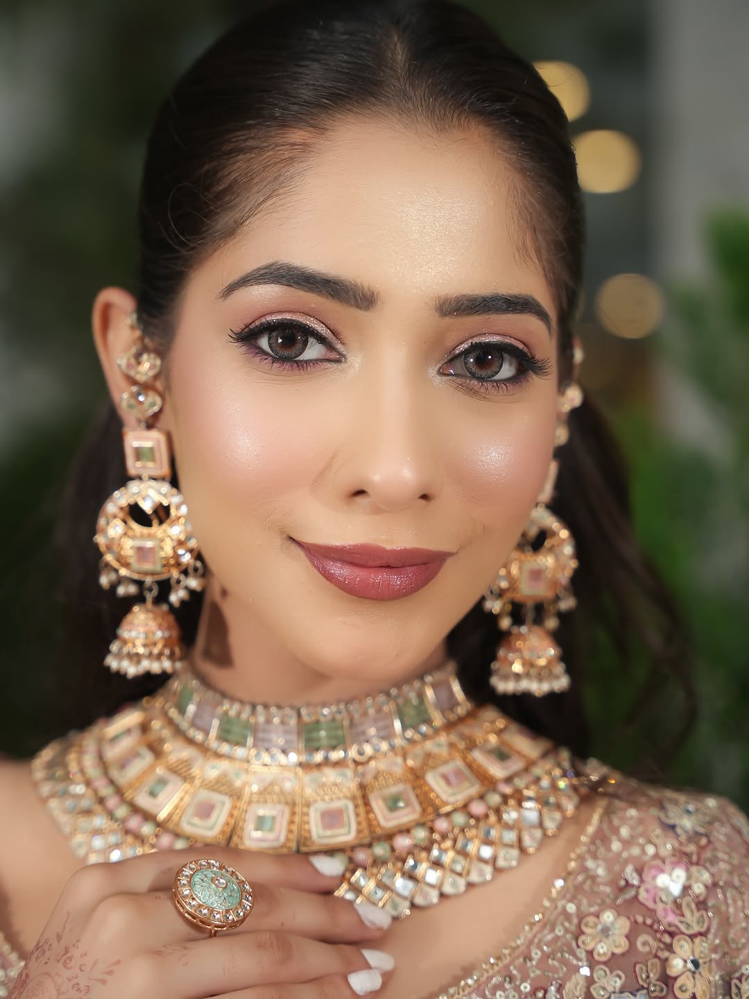 Something different Light pink peacock crop top Lehenga Happy Customer