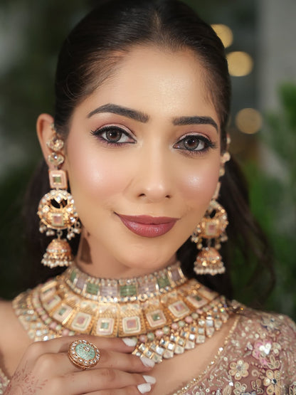 Something different Light pink peacock crop top Lehenga Happy Customer