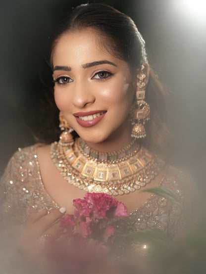 Something different Light pink peacock crop top Lehenga Happy Customer