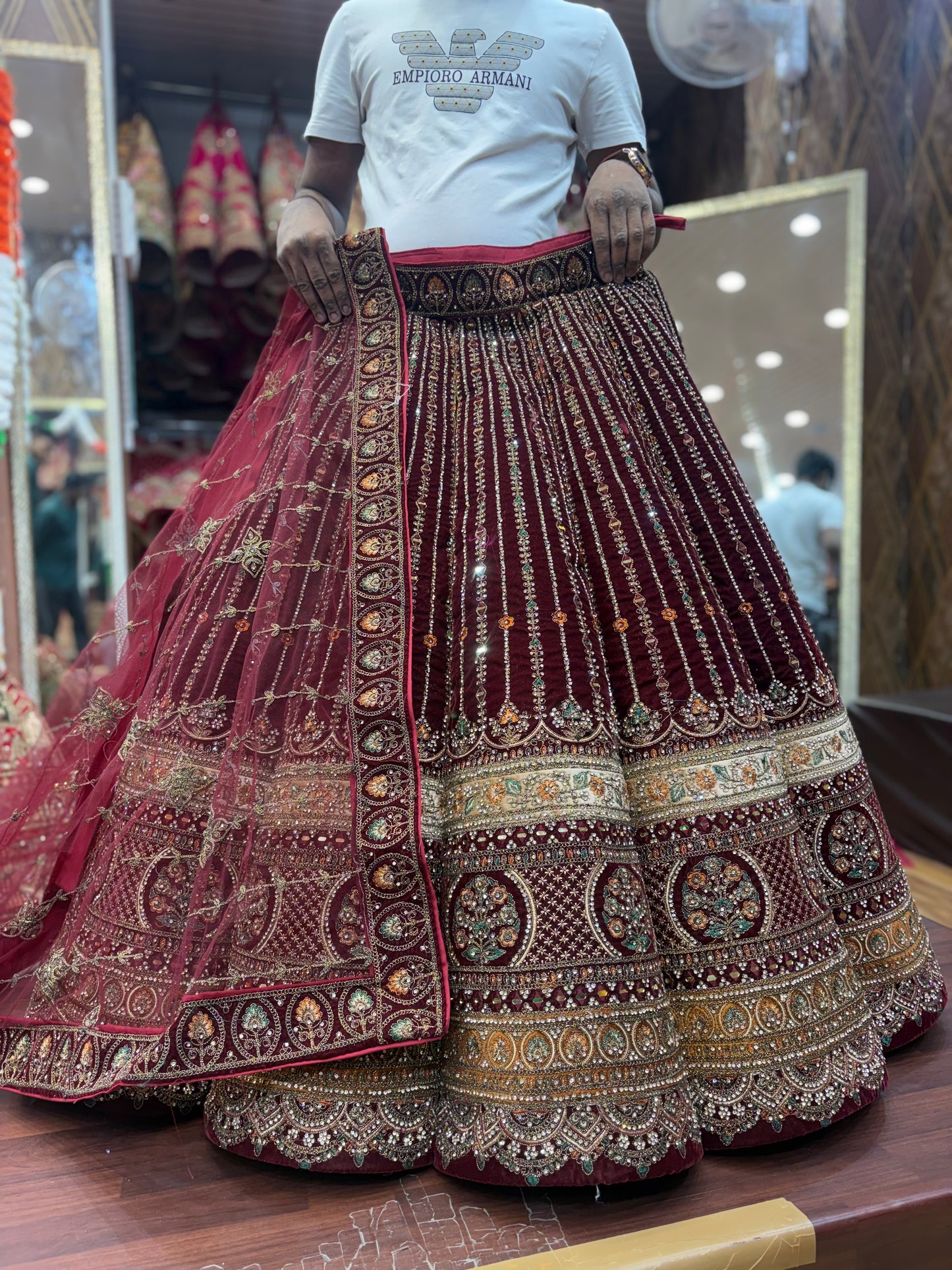 Gorgeous Maroon Ball bridal Lehenga