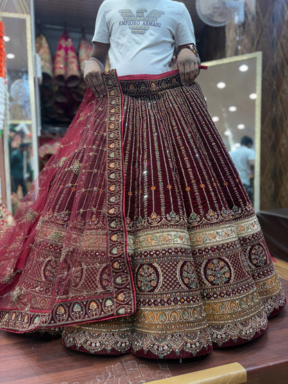 Gorgeous Maroon Ball bridal Lehenga
