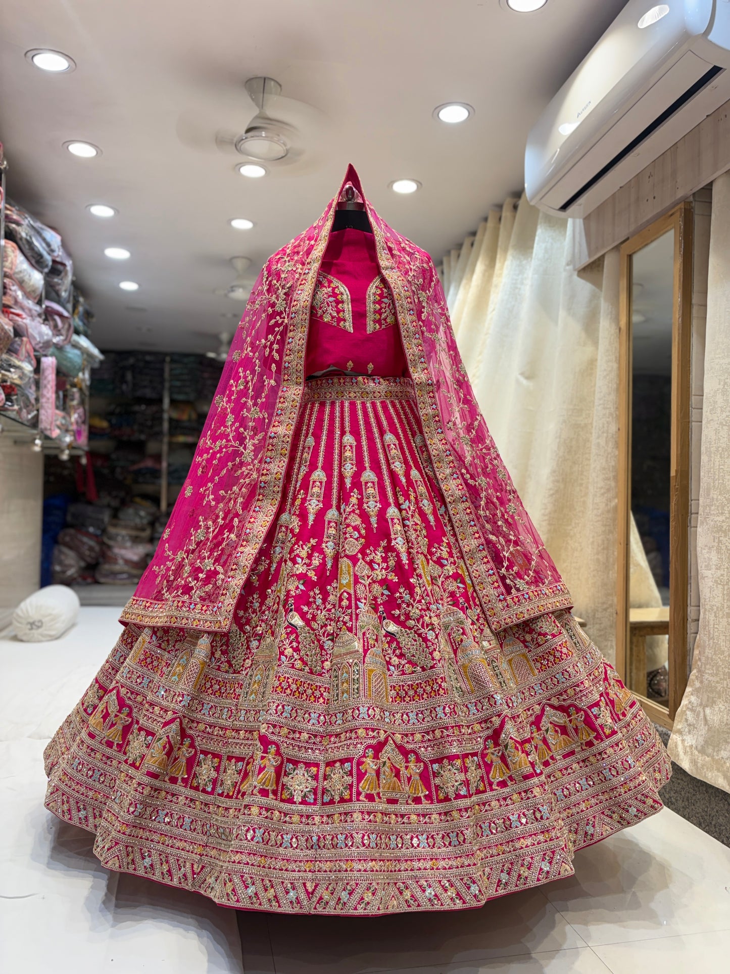 Astonishing Rani pink bridal Lehenga