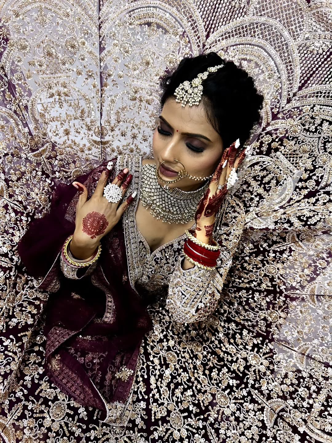 Fantastic Maroon red crop top Lehenga Happy Customer