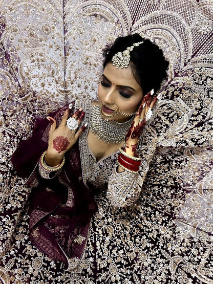 Fantastic Maroon red crop top Lehenga Happy Customer