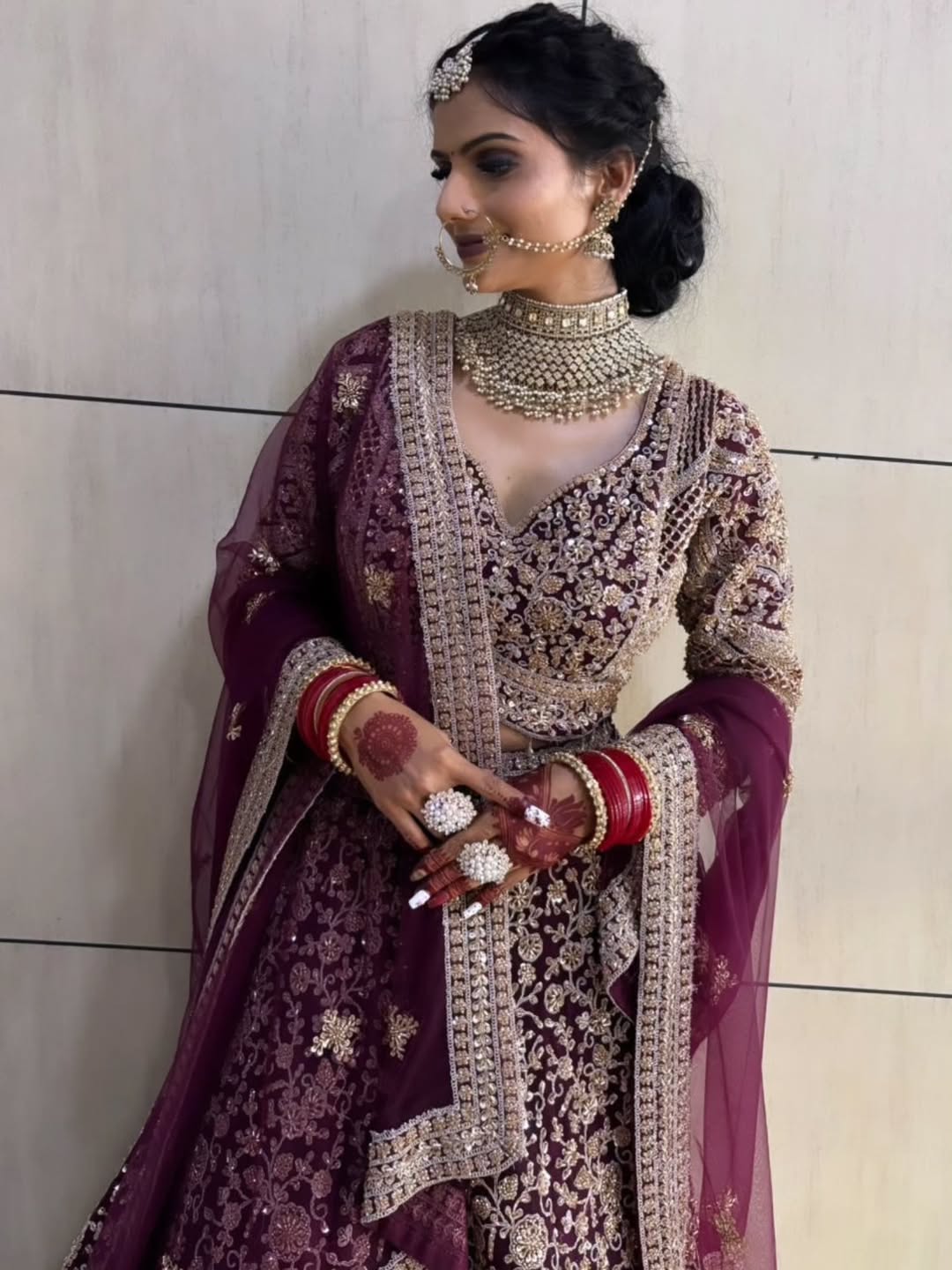 Fantastic Maroon red crop top Lehenga Happy Customer