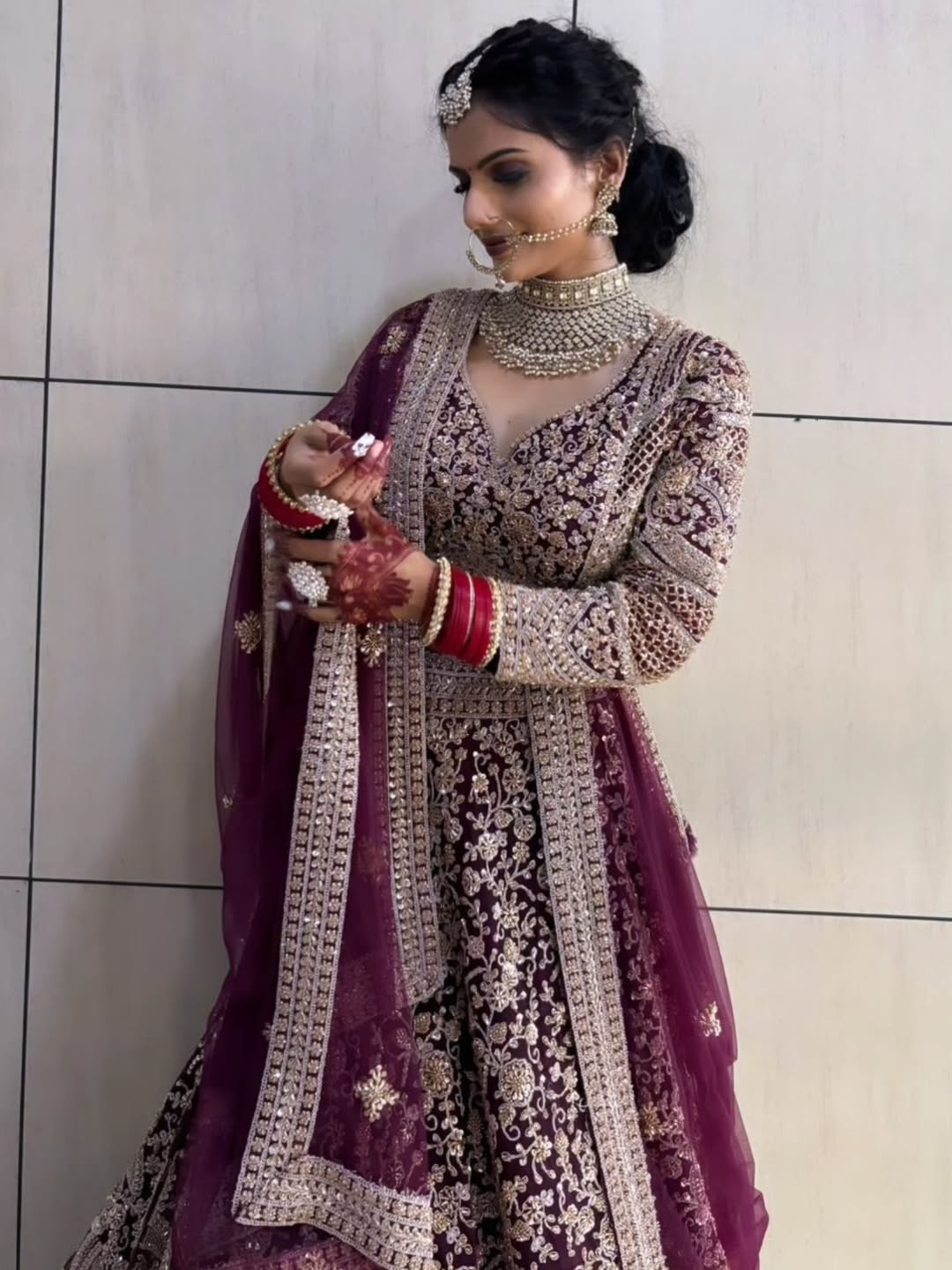 Fantastic Maroon red crop top Lehenga Happy Customer