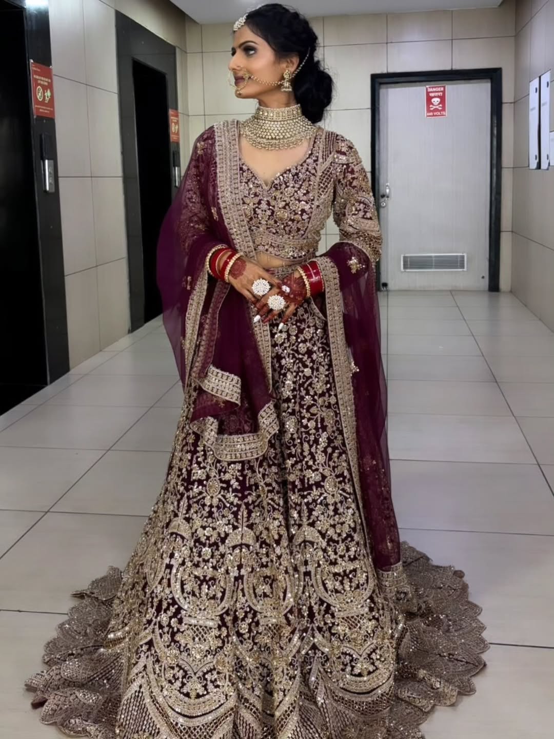 Fantastic Maroon red crop top Lehenga Happy Customer
