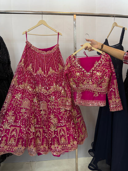 Designer Red crop top Lehenga Happy Customer