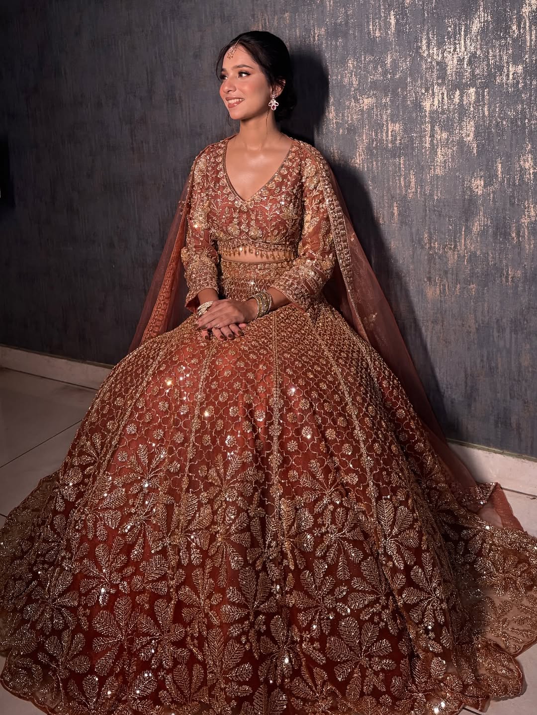 Pretty Purple Floral Lehenga Happy Customer