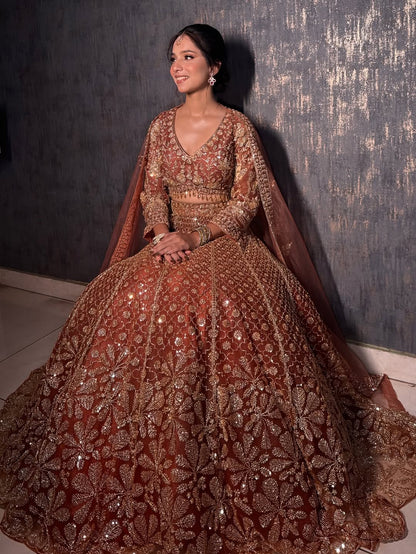 Pretty Purple Floral Lehenga Happy Customer