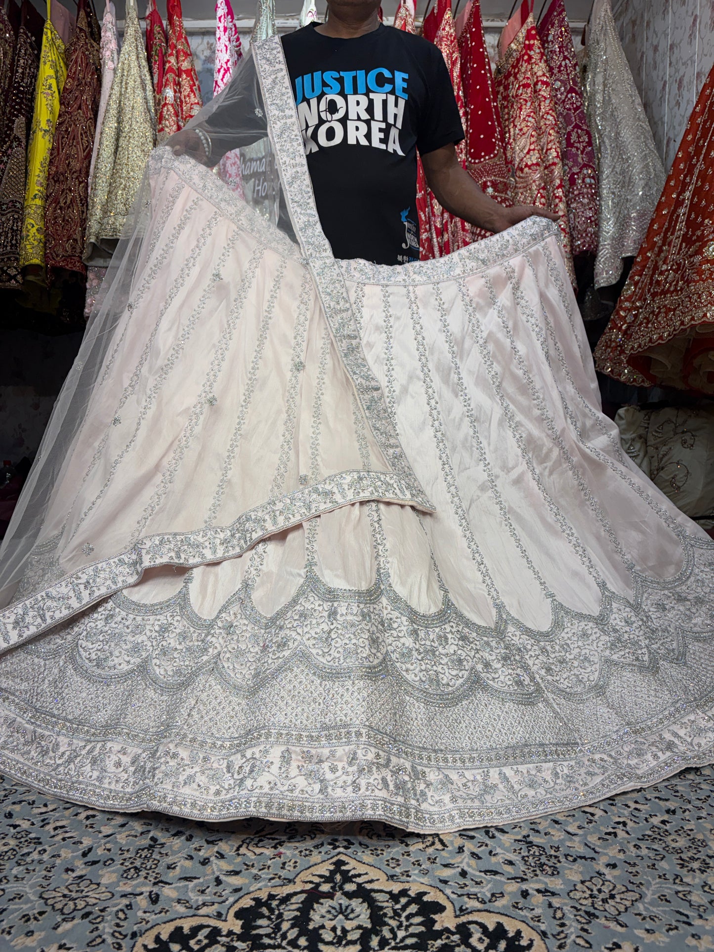 Engaging white Lehenga