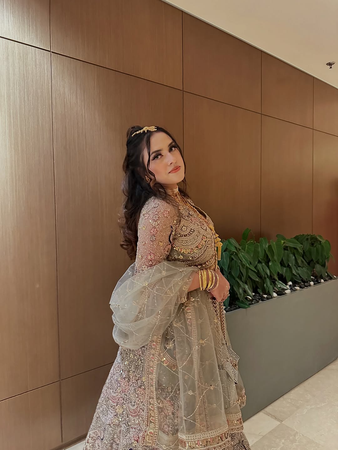 Something different Light pink peacock crop top Lehenga Happy Customer