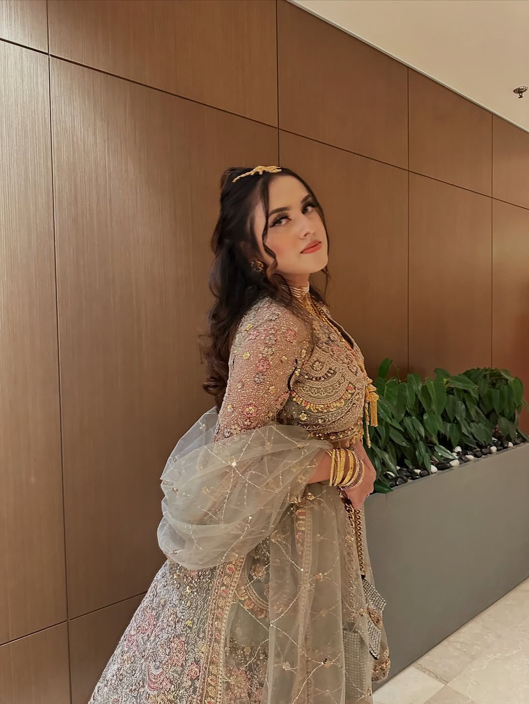 Something different Light pink peacock crop top Lehenga Happy Customer