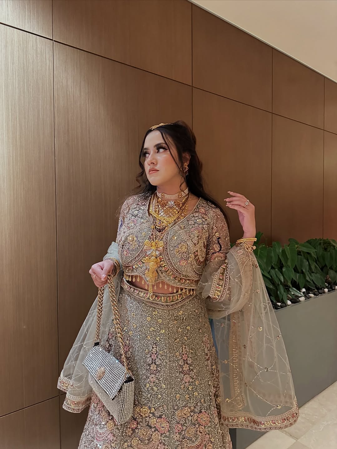 Something different Light pink peacock crop top Lehenga Happy Customer