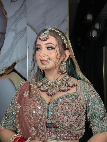 Something Different maroon peach Double Duptta Lehenga Happy Customer