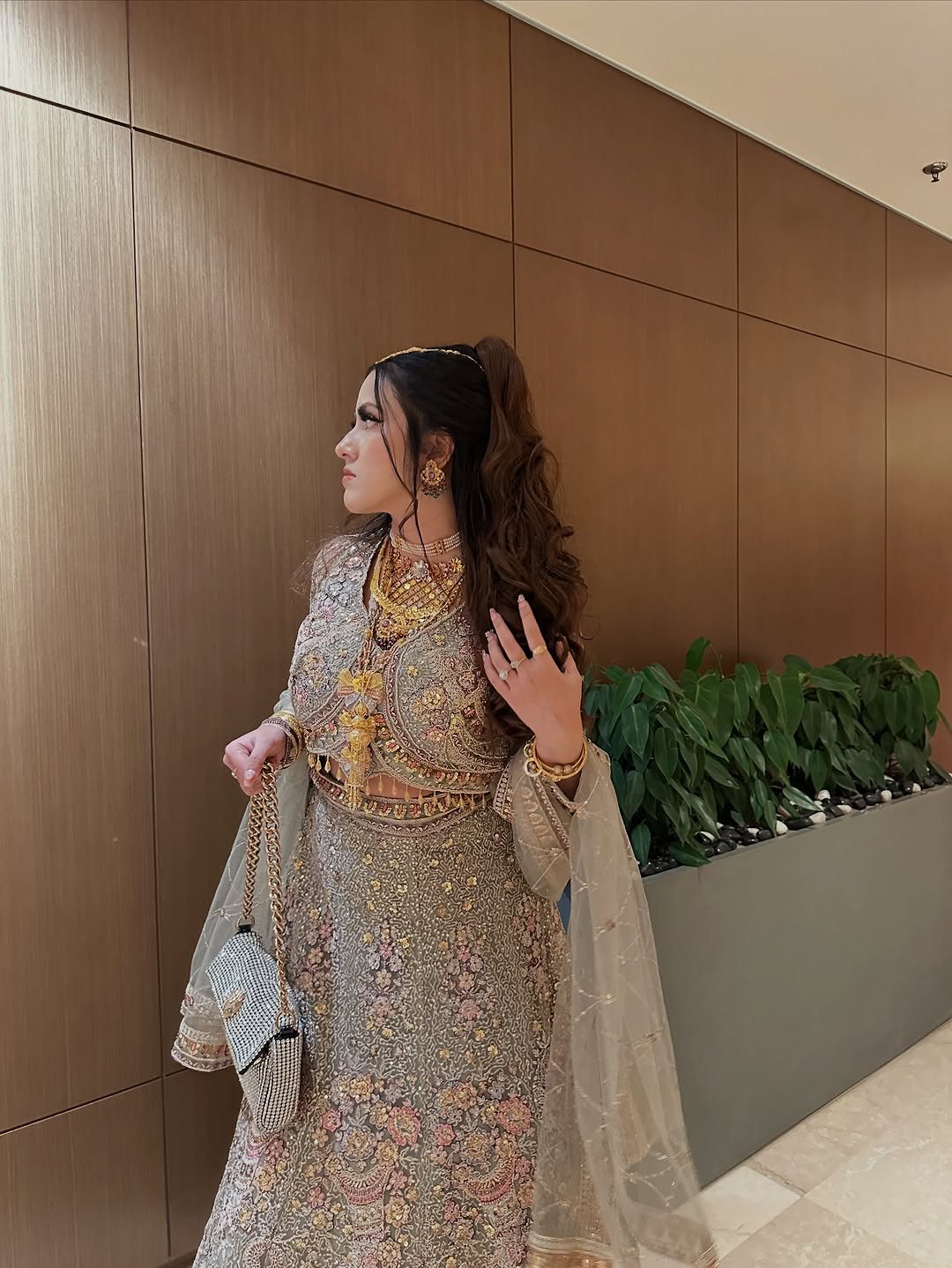 Something different Light pink peacock crop top Lehenga Happy Customer