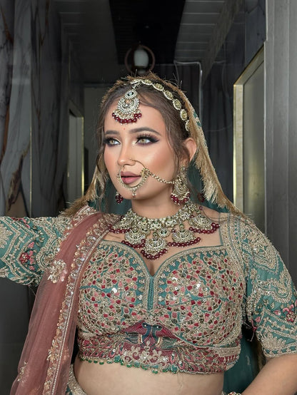 Something Different maroon peach Double Duptta Lehenga Happy Customer