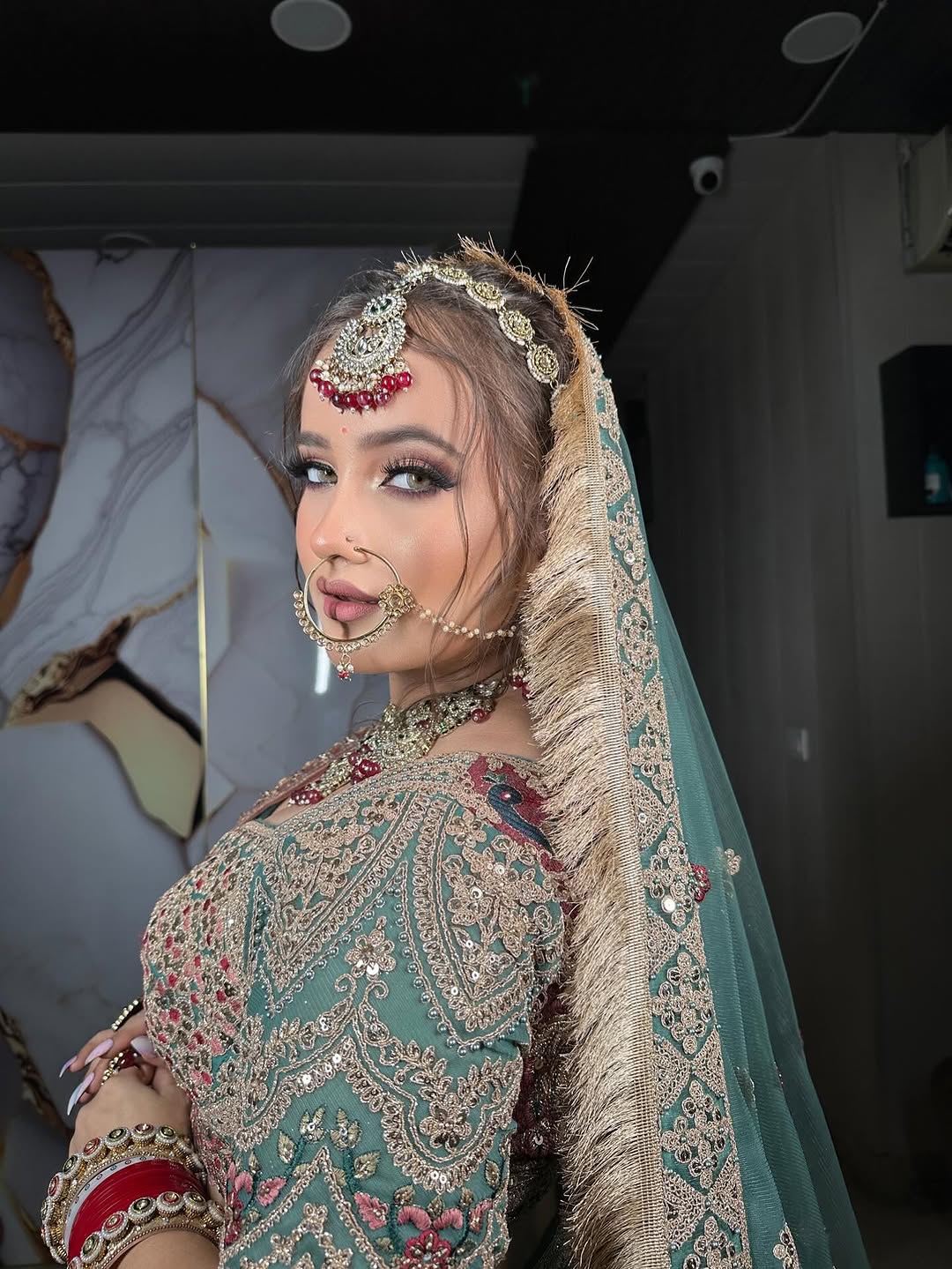 Something Different maroon peach Double Duptta Lehenga Happy Customer