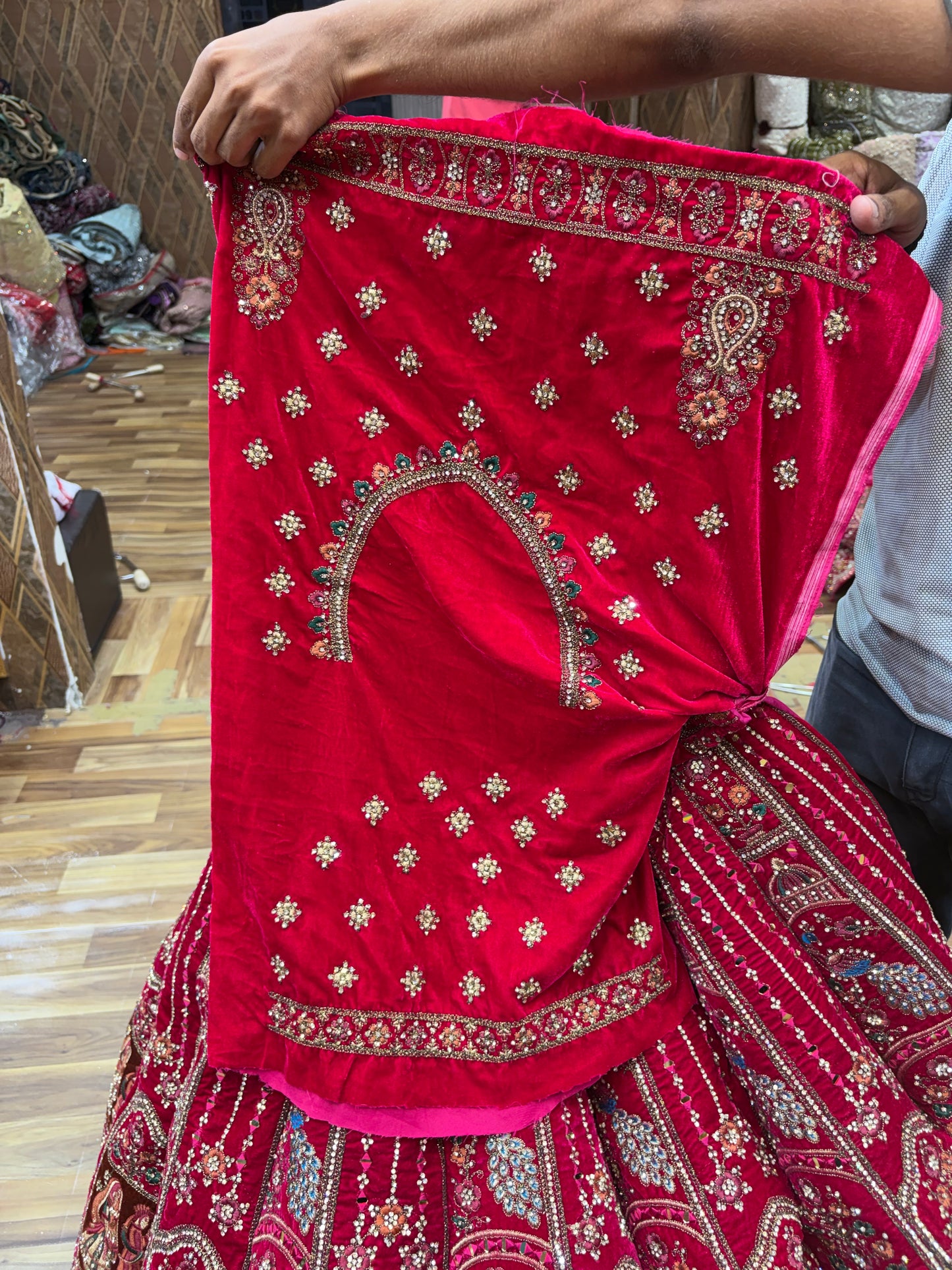 Rani Pink Peacock Ball Bridal Lehenga - Shopping World