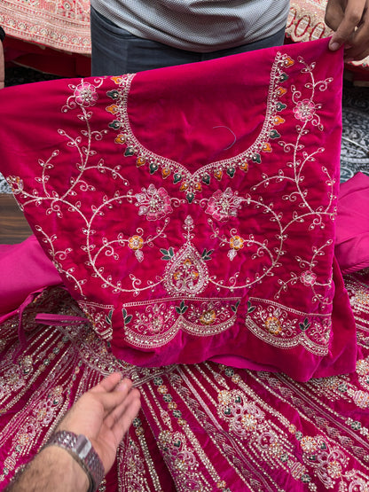 Rani Pink Doli Barat Ball Bridal Lehenga - Shopping World