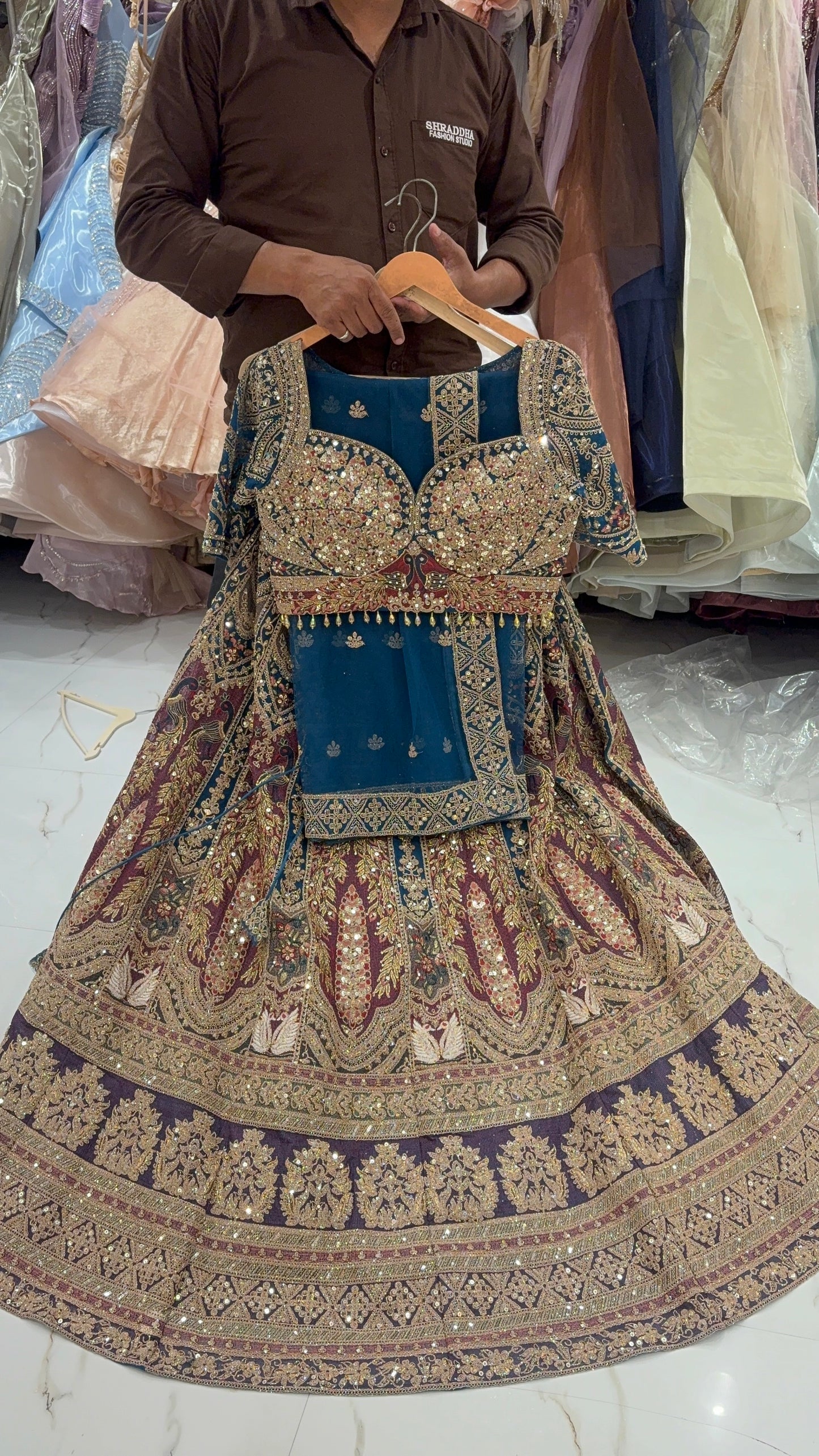 Something Different maroon peach Double Duptta Lehenga Happy Customer