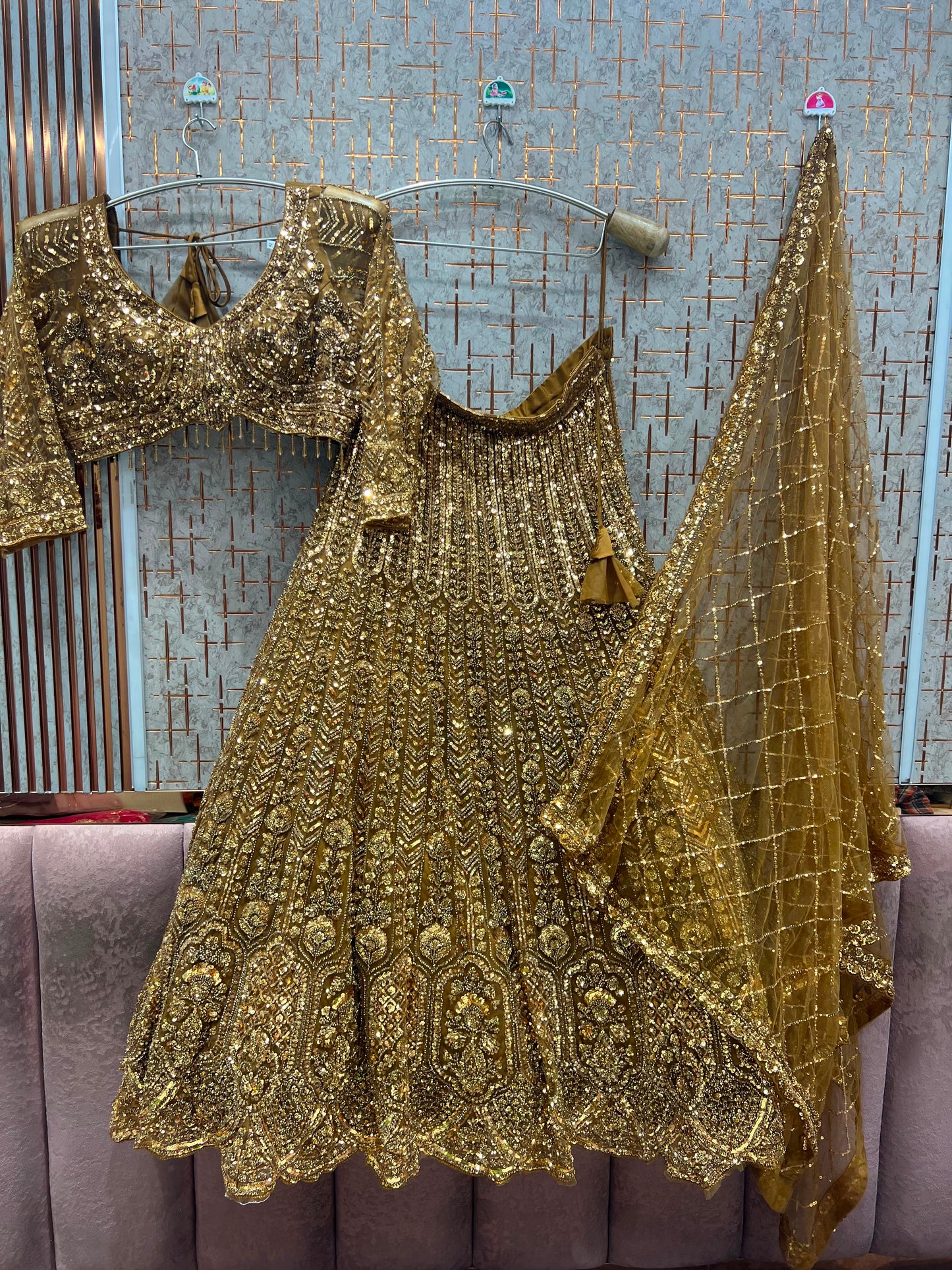 Navy Blue on Blue Monotone Crop Top Lehenga