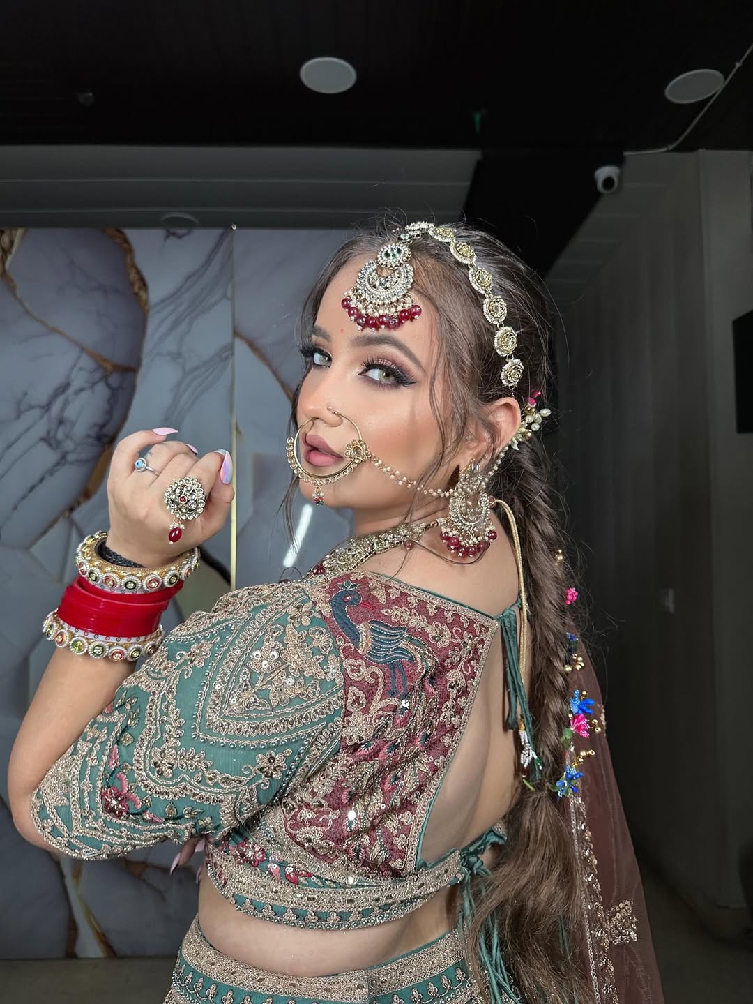 Something Different maroon peach Double Duptta Lehenga Happy Customer