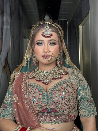 Something Different maroon peach Double Duptta Lehenga Happy Customer