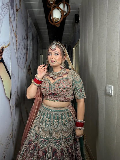 Something Different maroon peach Double Duptta Lehenga Happy Customer